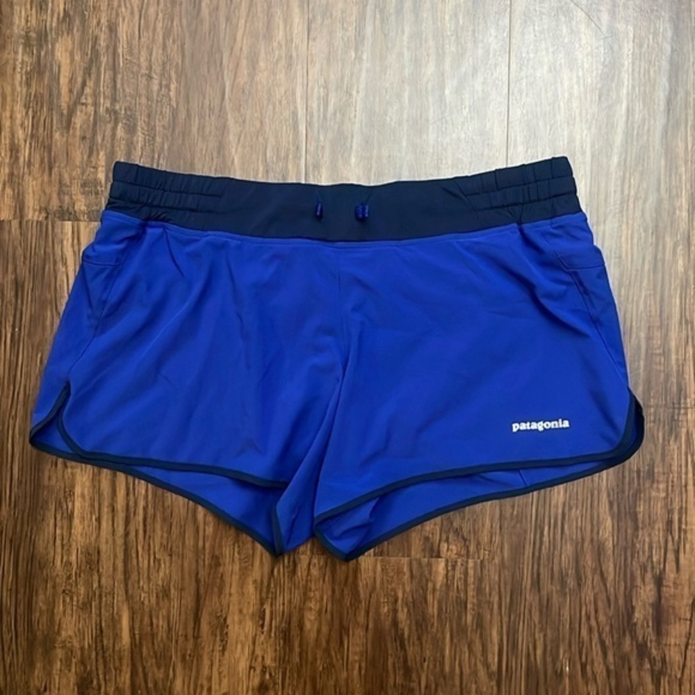 EUC Patagonia Women’s Blue Nine Trails Outdoor Lined Shorts Size Medium